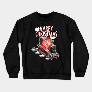 Happy Christmas Steam Train Railway Railroad Enthusiasts Snow Crewneck Sweatshirt